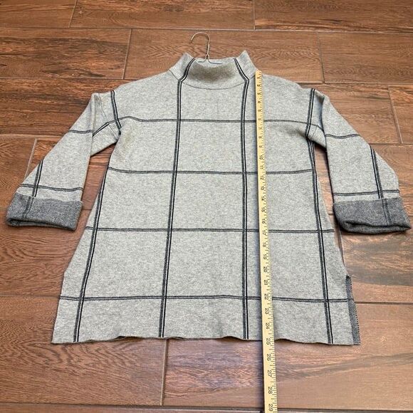 Tahari Windowpane Mock Neck Sweater Sz S - Picture 4 of 7